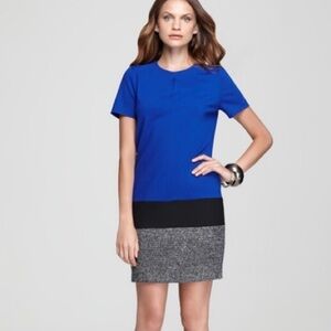 Vince Camuto Women's Blue Color Block Tweed Dress